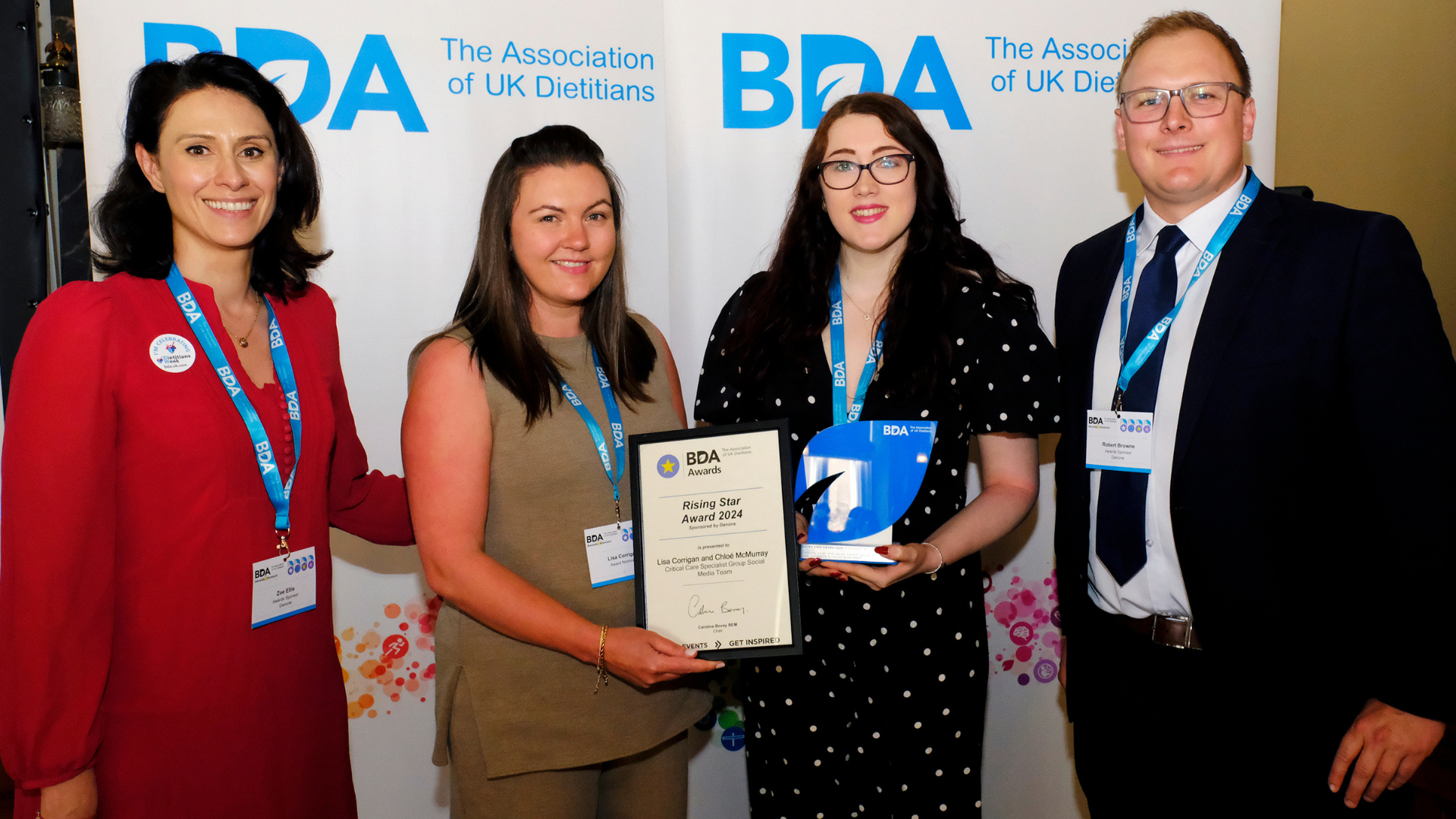 BDA Awards 2024 Critical Care Specialist Group Social Media Team: Lisa Corrigan and Chloé McMurray  
